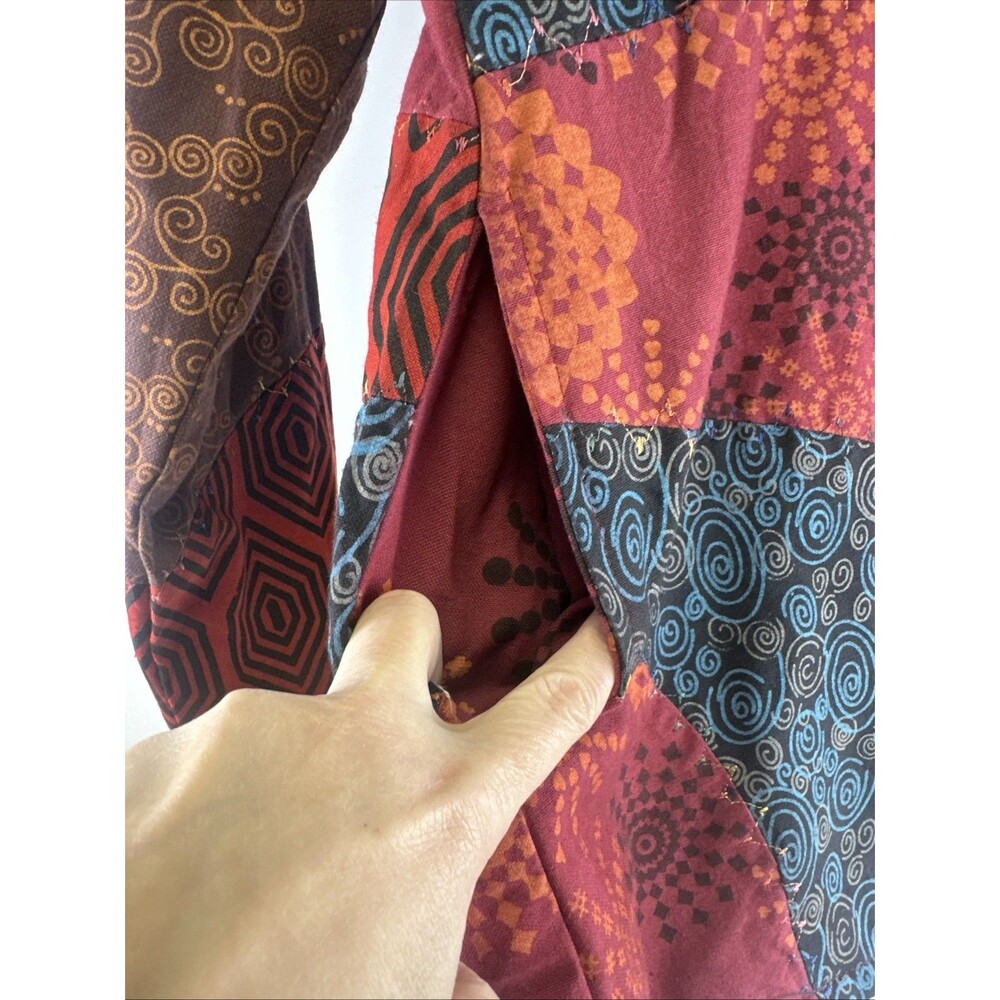 Cotton Patchwork Full Zip Jacket Collared Fleece … - image 4